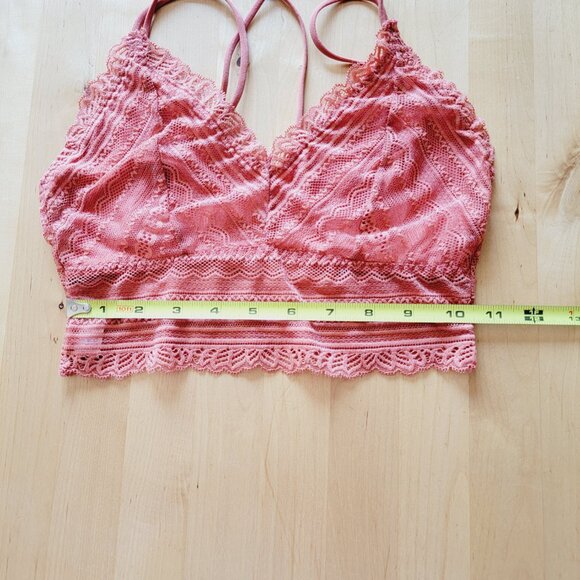 Coral Floral Lace Bralette Women's Size Large L SHEIN pullover - Picture 5 of 8